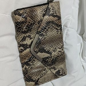 Snake print clutch wallet